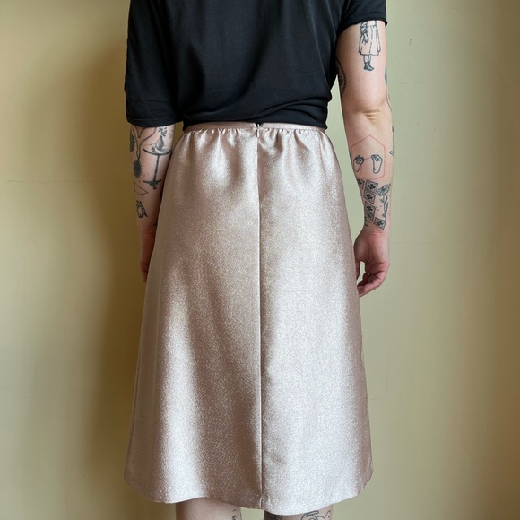 Forever 21 pink metallic midi skirt with pockets - Picture 4 of 6